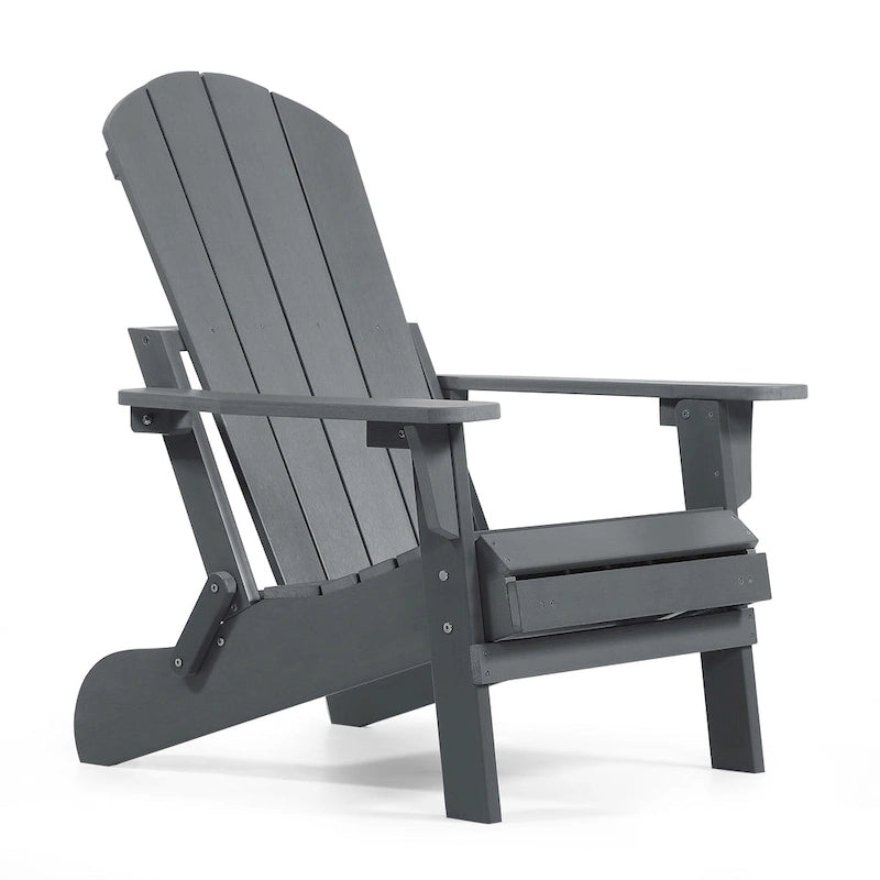 Sedia Adirondack pieghevole in poliplastica Hurley con poggiapiedi estraibile