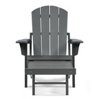 Sedia Adirondack pieghevole in poliplastica Hurley con poggiapiedi estraibile