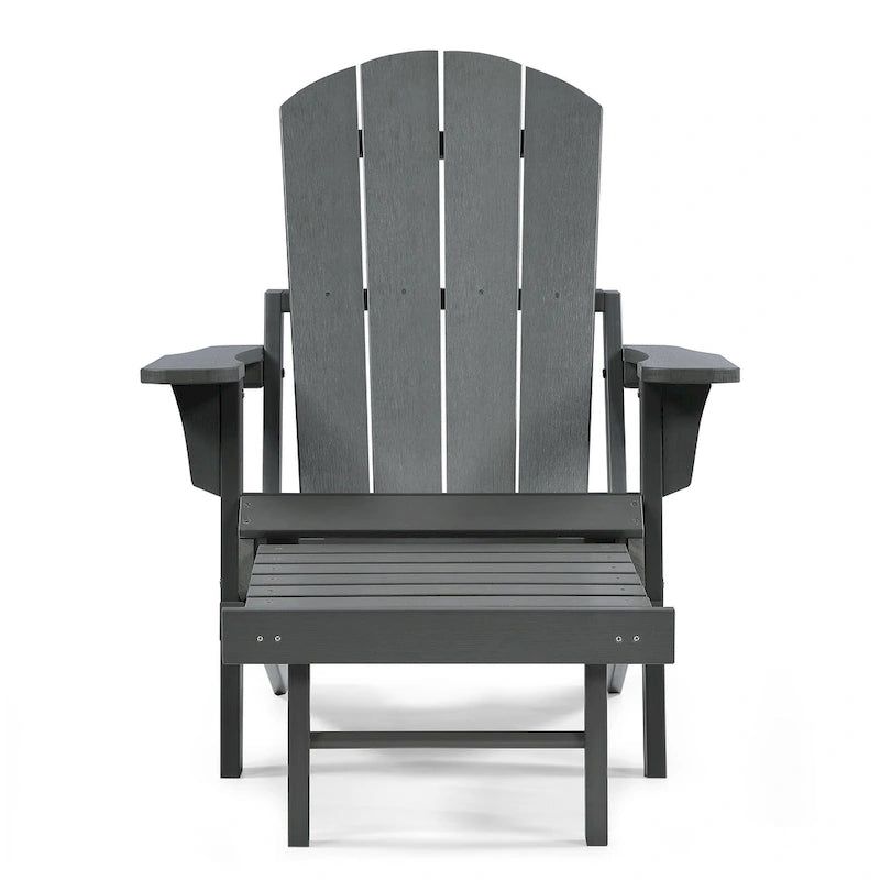 Sedia Adirondack pieghevole in poliplastica Hurley con poggiapiedi estraibile