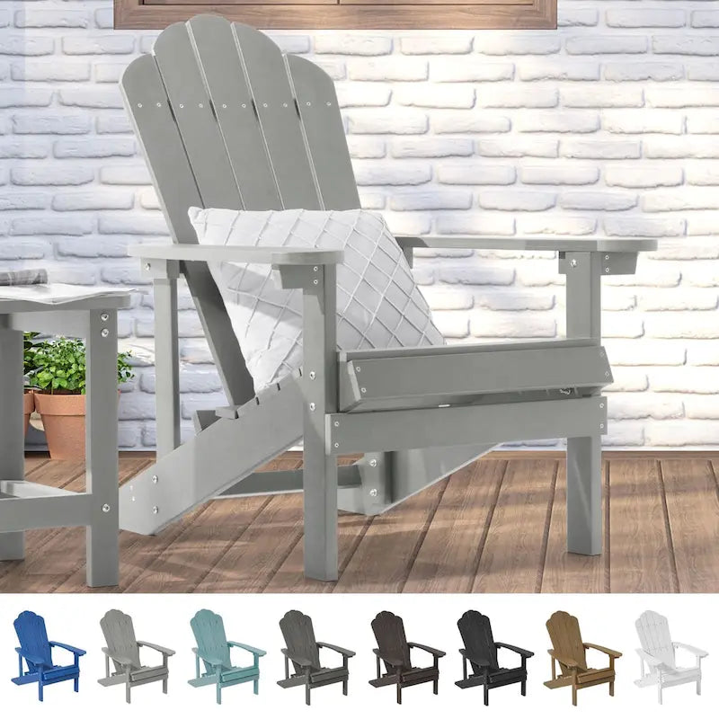 BONOSUKI Outdoor Faux Wood HIPS Patio Adirondack Chair