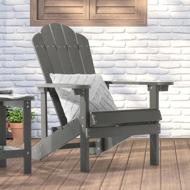 Chaise de jardin Adirondack en similicuir HIPS aspect bois de BONOSUKI