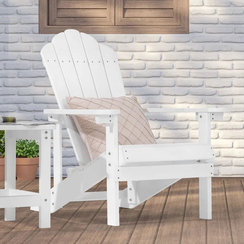 Chaise de jardin Adirondack en similicuir HIPS aspect bois de BONOSUKI