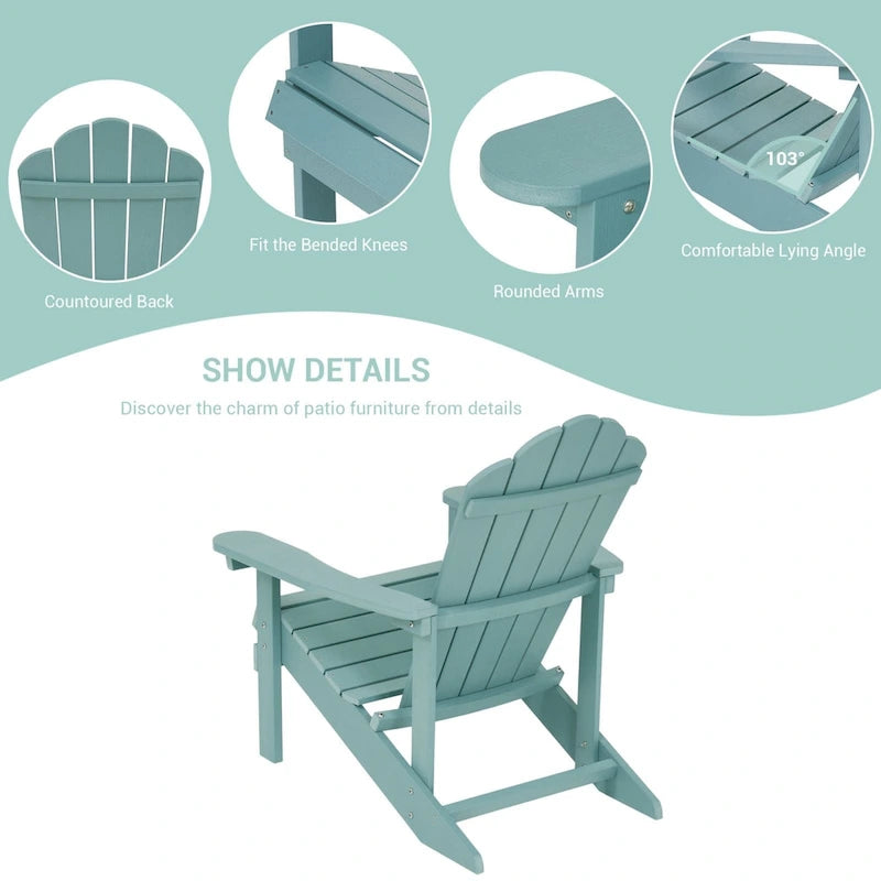 Chaise de jardin Adirondack en similicuir HIPS aspect bois de BONOSUKI