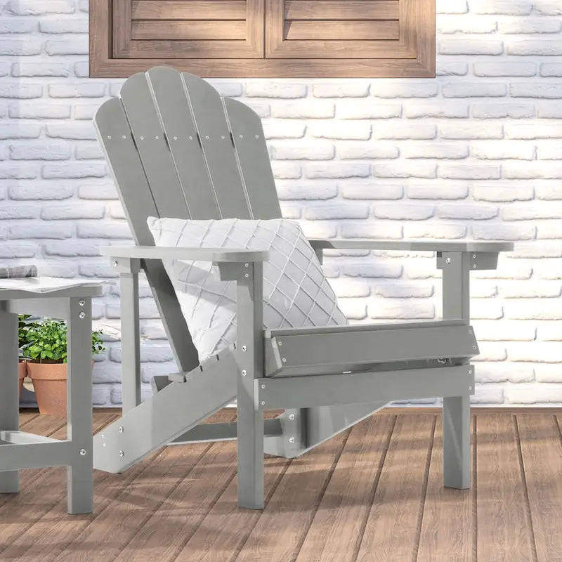 Chaise de jardin Adirondack en similicuir HIPS aspect bois de BONOSUKI