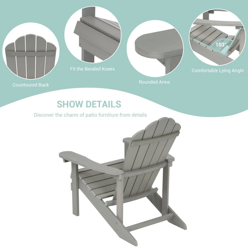 Chaise de jardin Adirondack en similicuir HIPS aspect bois de BONOSUKI
