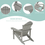 Chaise de jardin Adirondack en similicuir HIPS aspect bois de BONOSUKI