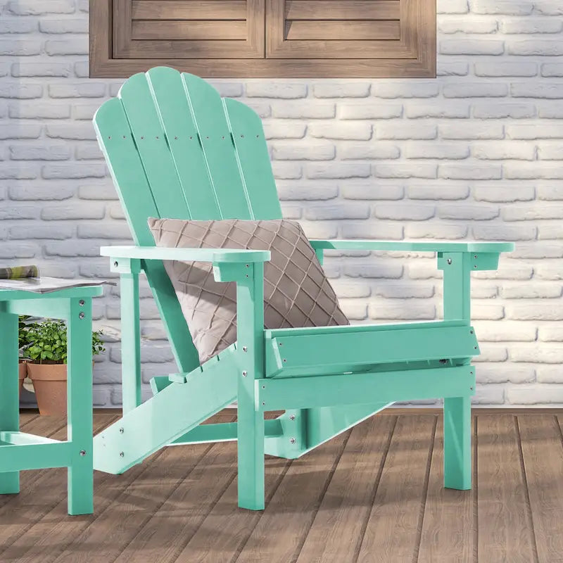 Chaise de jardin Adirondack en similicuir HIPS aspect bois de BONOSUKI
