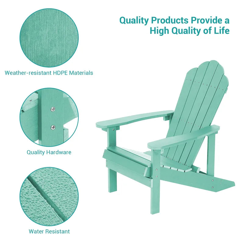 Chaise de jardin Adirondack en similicuir HIPS aspect bois de BONOSUKI