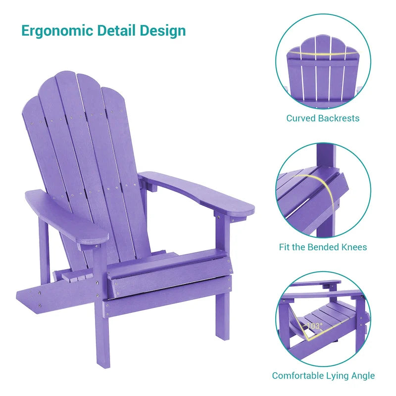 Chaise de jardin Adirondack en similicuir HIPS aspect bois de BONOSUKI