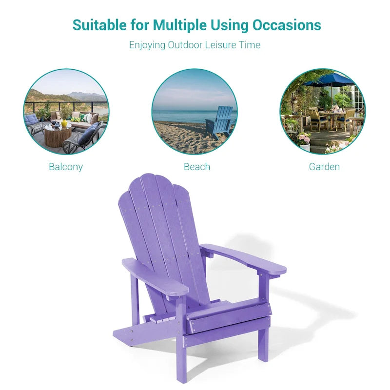 Chaise de jardin Adirondack en similicuir HIPS aspect bois de BONOSUKI