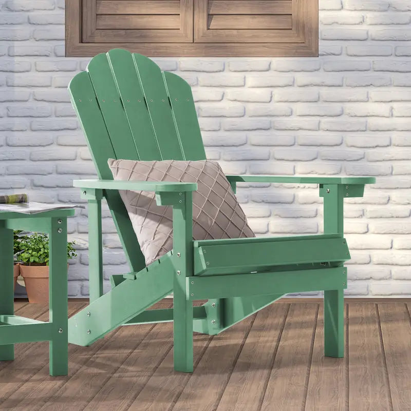 Chaise de jardin Adirondack en similicuir HIPS aspect bois de BONOSUKI