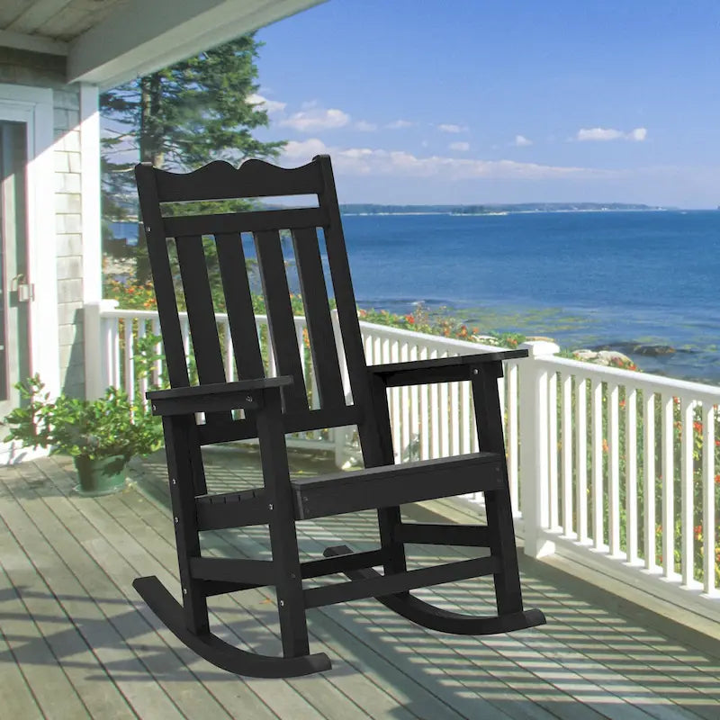 LIVOOSUN Patio Adirondack Chair Outdoor Plastic Rocking Chair
