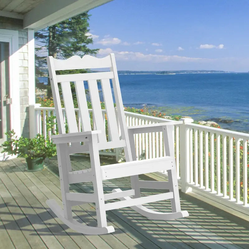 Chaise à bascule d'extérieur en plastique LIVOOSUN Adirondack pour patio