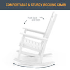 Chaise à bascule d'extérieur en plastique LIVOOSUN Adirondack pour patio