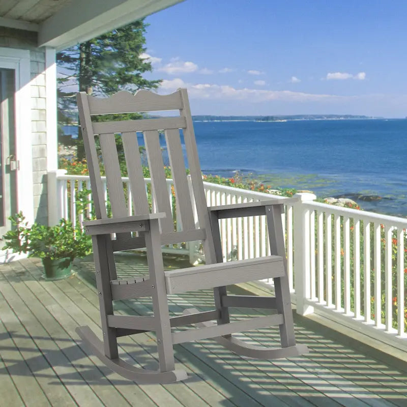 Chaise à bascule d'extérieur en plastique LIVOOSUN Adirondack pour patio
