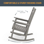 Chaise à bascule d'extérieur en plastique LIVOOSUN Adirondack pour patio