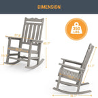 Chaise à bascule d'extérieur en plastique LIVOOSUN Adirondack pour patio