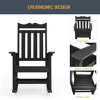 Chaise à bascule d'extérieur en plastique LIVOOSUN Adirondack pour patio