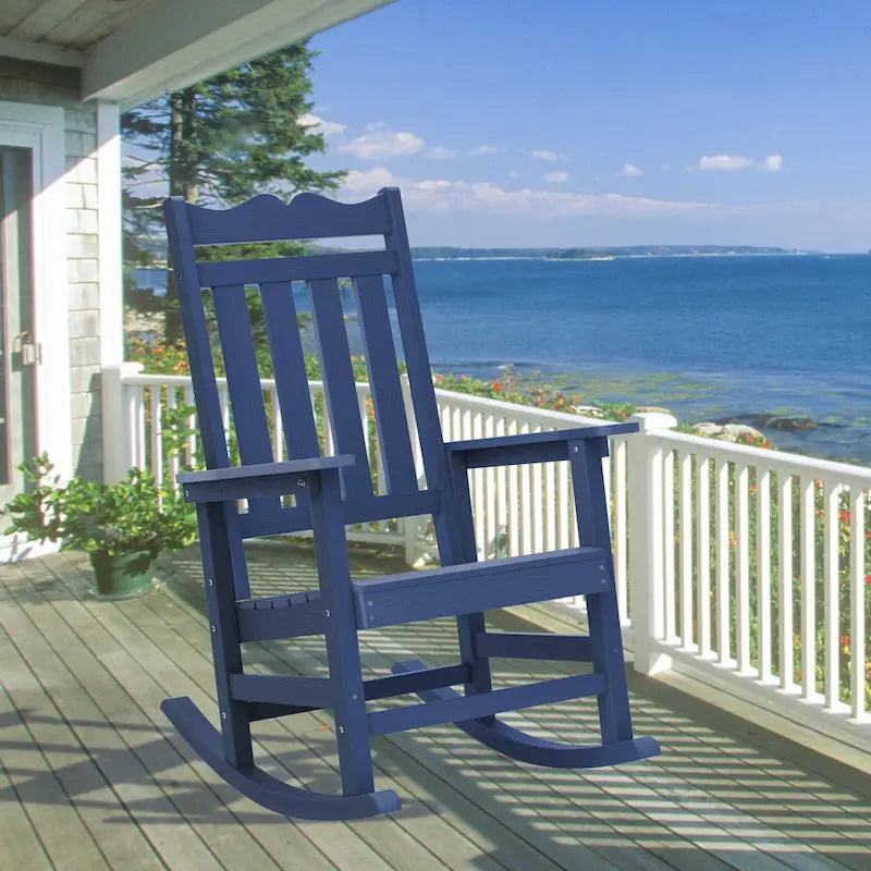 Chaise à bascule d'extérieur en plastique LIVOOSUN Adirondack pour patio