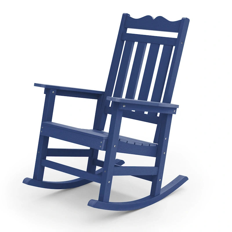 Chaise à bascule d'extérieur en plastique LIVOOSUN Adirondack pour patio