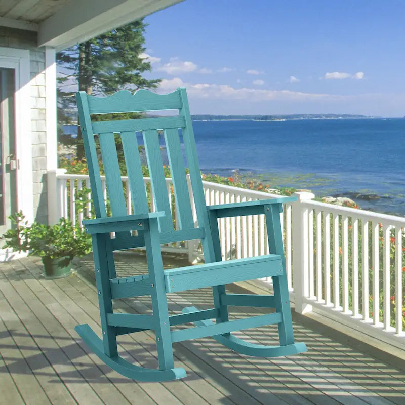 Chaise à bascule d'extérieur en plastique LIVOOSUN Adirondack pour patio