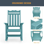 Chaise à bascule d'extérieur en plastique LIVOOSUN Adirondack pour patio