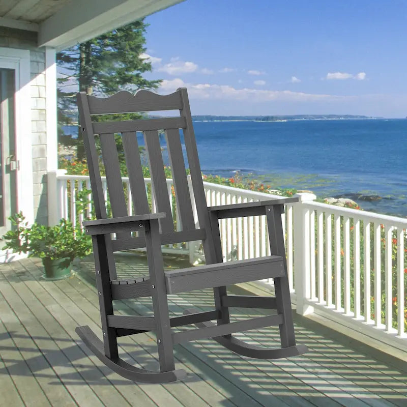 Chaise à bascule d'extérieur en plastique LIVOOSUN Adirondack pour patio