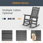 Chaise à bascule d'extérieur en plastique LIVOOSUN Adirondack pour patio