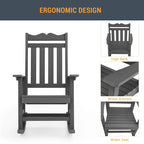Chaise à bascule d'extérieur en plastique LIVOOSUN Adirondack pour patio