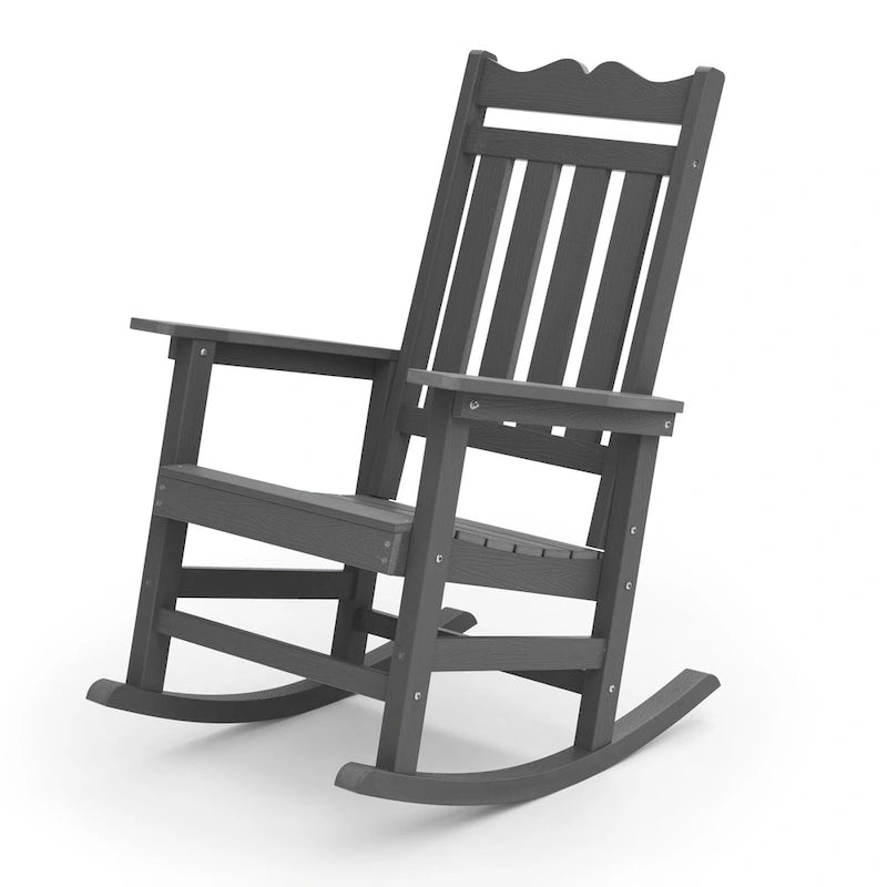 Chaise à bascule d'extérieur en plastique LIVOOSUN Adirondack pour patio