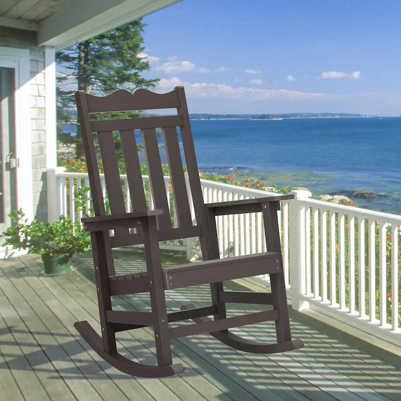 Chaise à bascule d'extérieur en plastique LIVOOSUN Adirondack pour patio