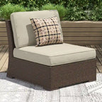 Ensemble de meubles de patio Corvus Oreanne en osier marron 10 pièces