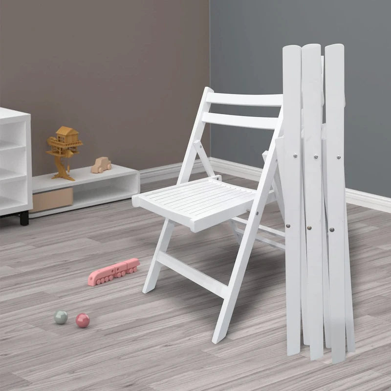 Furniture Slatted Wood Folding Special Event Chair ,Set of 4