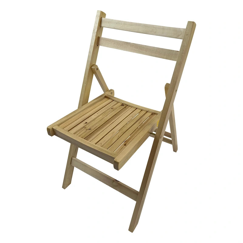 Sedia pieghevole in legno a doghe per eventi speciali, set da 4