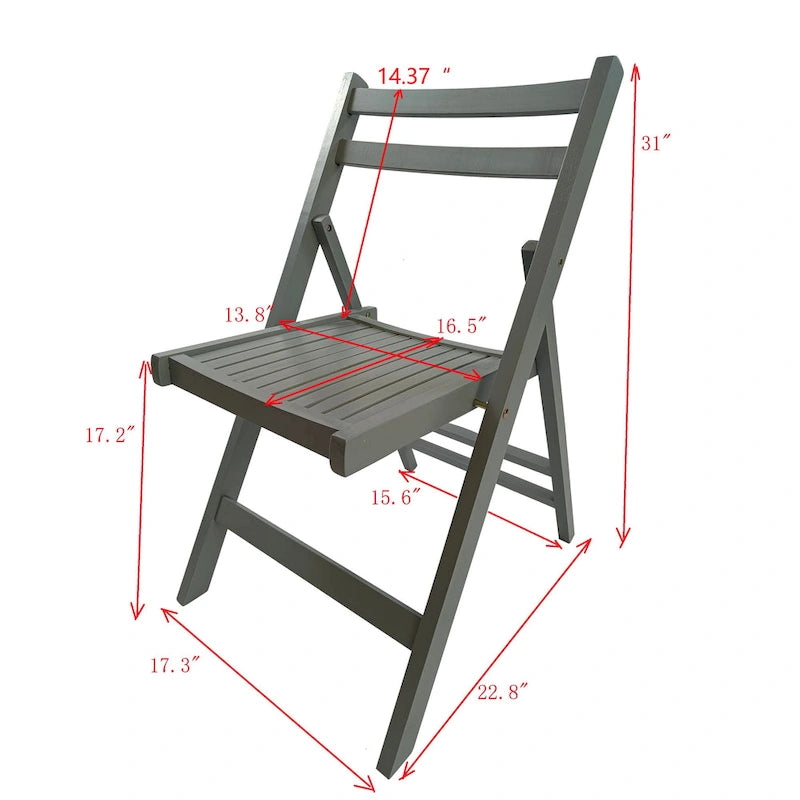 Sedia pieghevole in legno a doghe per eventi speciali, set da 4