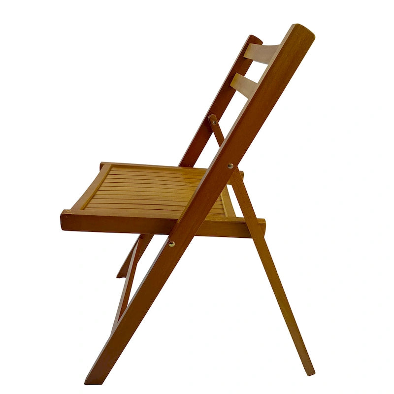 Sedia pieghevole in legno a doghe per eventi speciali, set da 4