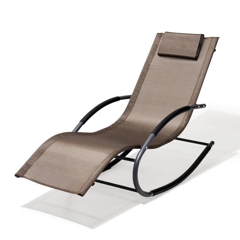 Chaise berçante de patio Pellebant avec oreiller