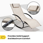 Chaise berçante de patio Pellebant avec oreiller