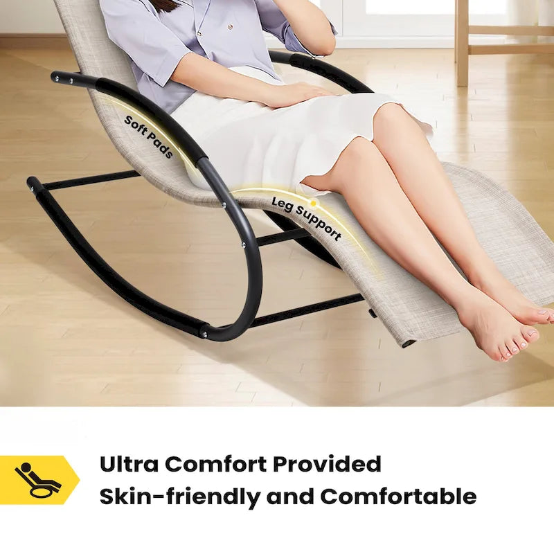 Chaise berçante de patio Pellebant avec oreiller