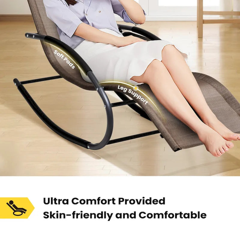 Chaise berçante de patio Pellebant avec oreiller