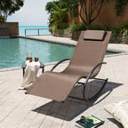 Chaise berçante de patio Pellebant avec oreiller