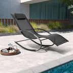 Chaise berçante de patio Pellebant avec oreiller