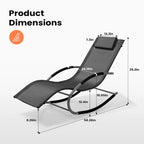 Chaise berçante de patio Pellebant avec oreiller