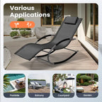 Chaise berçante de patio Pellebant avec oreiller