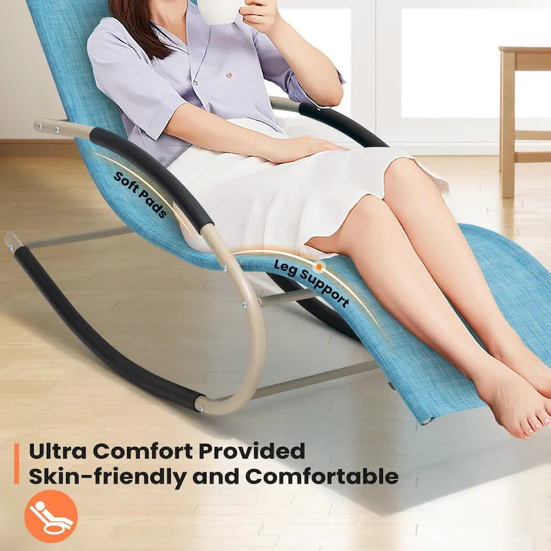 Chaise berçante de patio Pellebant avec oreiller