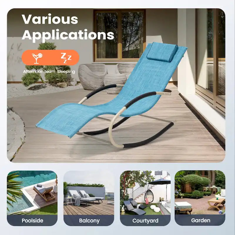 Chaise berçante de patio Pellebant avec oreiller
