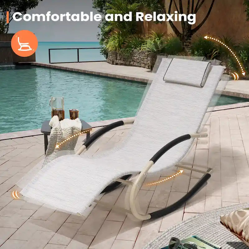 Chaise berçante de patio Pellebant avec oreiller