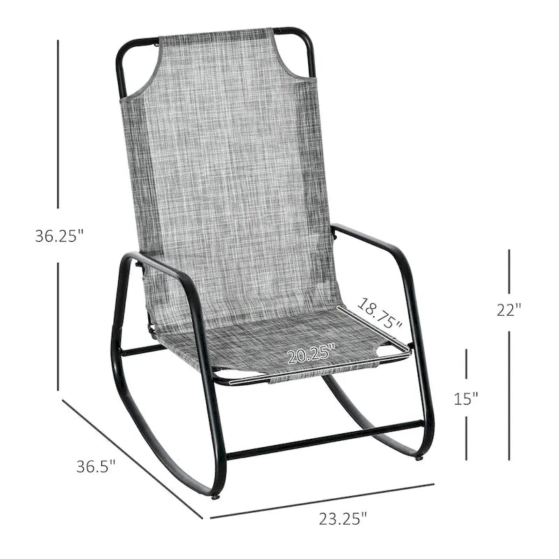 Sedia a dondolo da giardino Outsunny, dondolo per interni ed esterni in tessuto a fionda per patio, balcone, portico