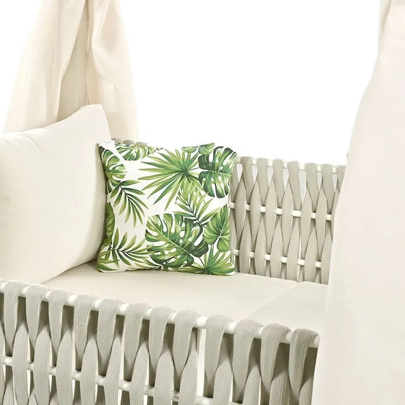 Lit de repos/Bain de soleil d'extérieur avec rideaux, idéal pour le jardin ou la piscine
