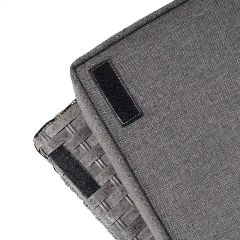 Pellebant Ottomans de rangement d'extérieur 2 PCS en rotin et osier avec coussins